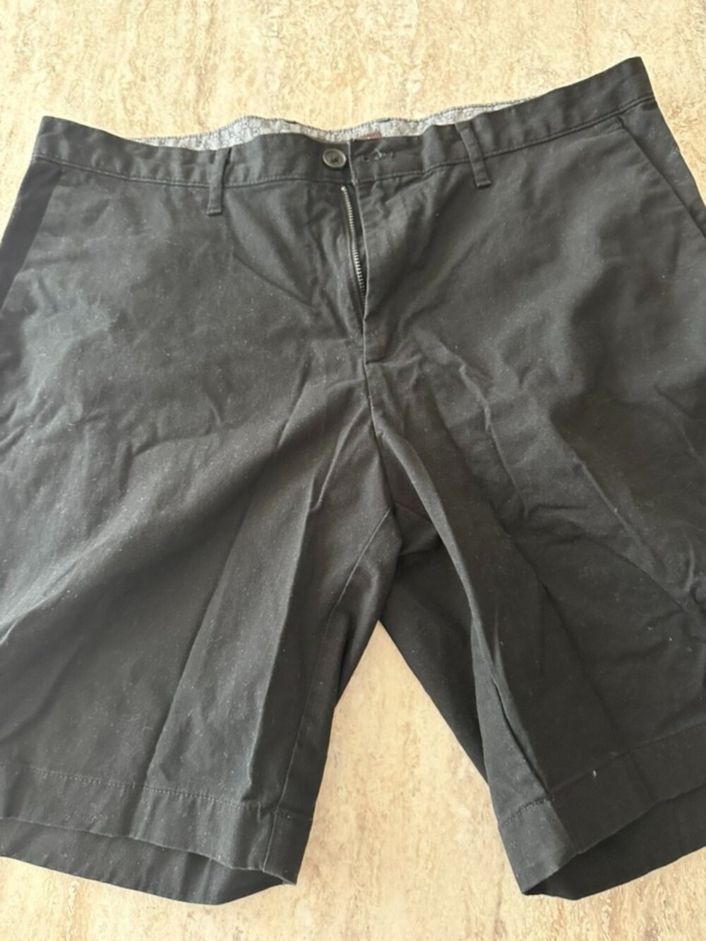 Michael Kors Men's Black Chino Shorts Size 34 Classic Casual Flat Front